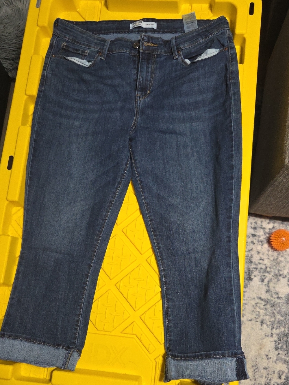 Dark Blue Denim Capris